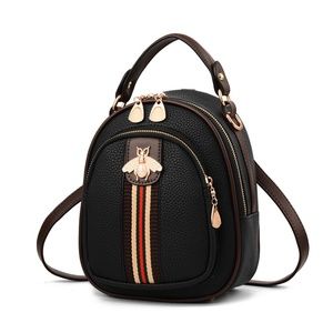 Mini Backpack with Bee - Black